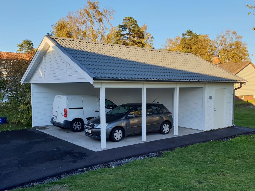 Färdigställd dubbel carport CD 65 hos kund